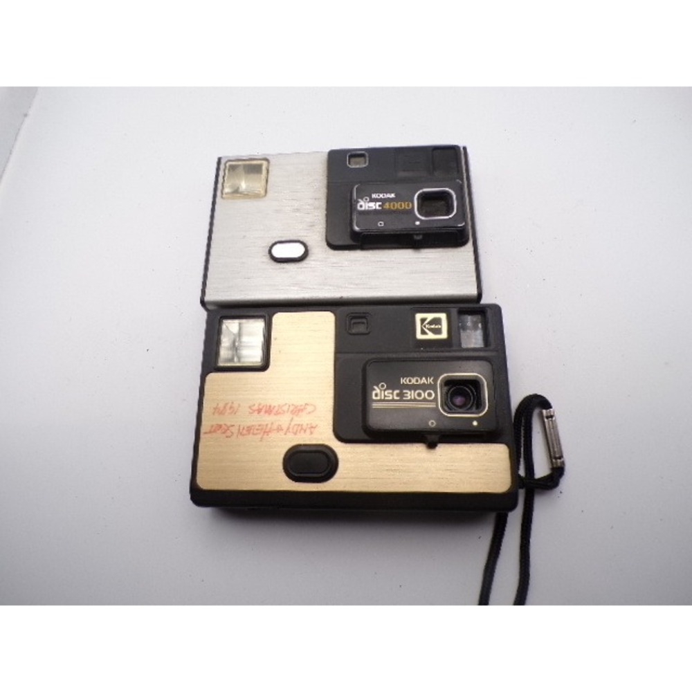 Kodak Disc 3100 Disc 4000 Vintage Cameras Lot 2 Gold Silver Retro Parts Only - Picture 1 of 3